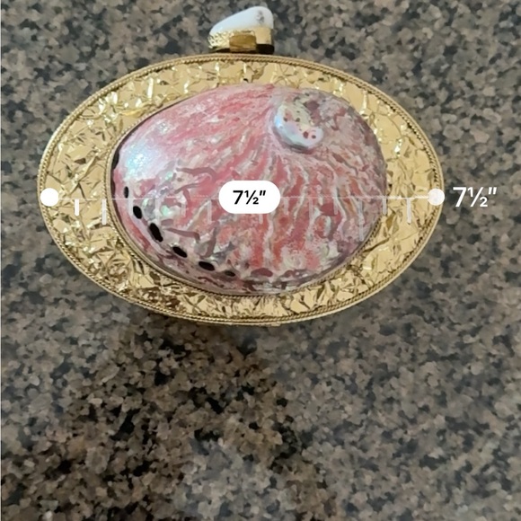 Gold and Pink Shell Clutch